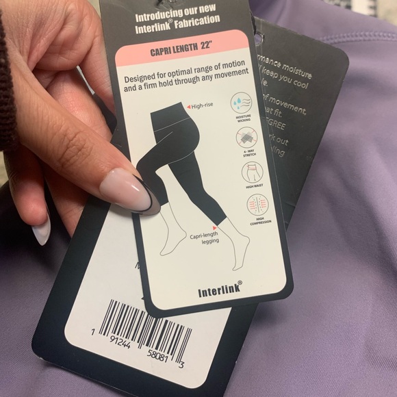 NWT 90 Degree by Reflex "Squat Proof" Interlink High Waist Capri in Lilac Mist - Picture 11 of 16